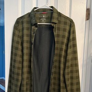 Stone Rose Olive Green Checkered Lightweight Shirt Jacket